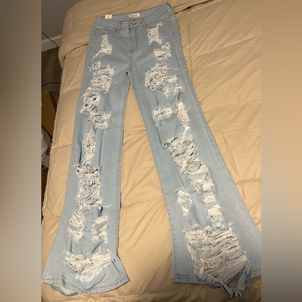 Size 15 flare major ripped jeans